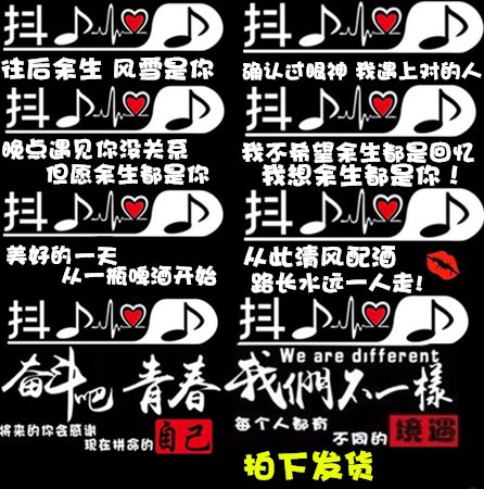 抖友定制内涵段子防晒防水车贴