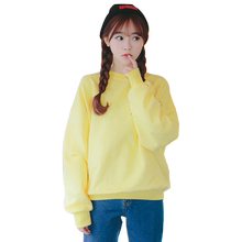 韩版不加绒鹅黄色女小鸡宽松卫衣1