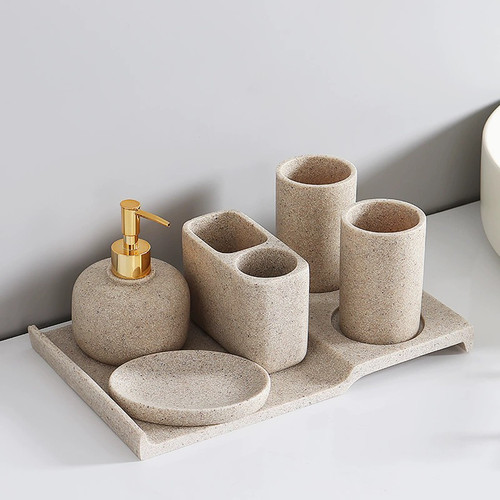卫浴洗漱五件套水杯置物杯