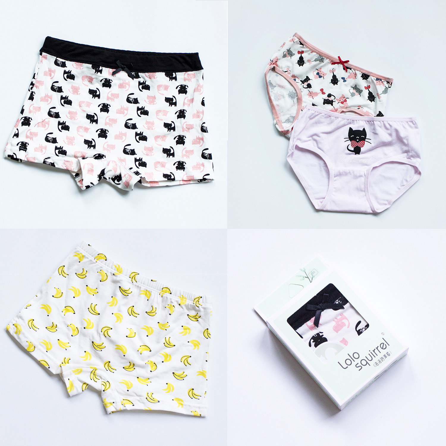 lolo squirrel Let's breathe Kitty Bananas girl Breathing Boxer briefsin the Children/Baby/Family fitted , Children's Underwear , Briefs  category - from Buy2taobao.com to provide professional Taobao agent buy service