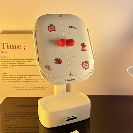 镜子化妆镜桌面台式led带灯梳妆镜女卧室美妆镜2025新款生日礼物