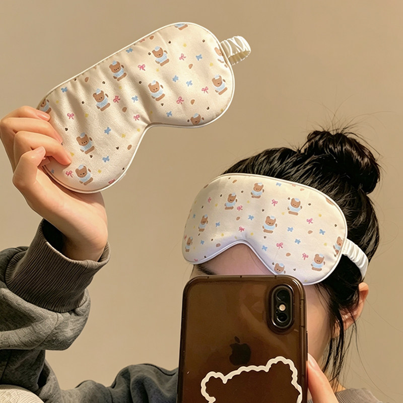 遮光眼罩睡眠专用女生学生午休高颜值可爱真丝0压感睡觉舒适不勒