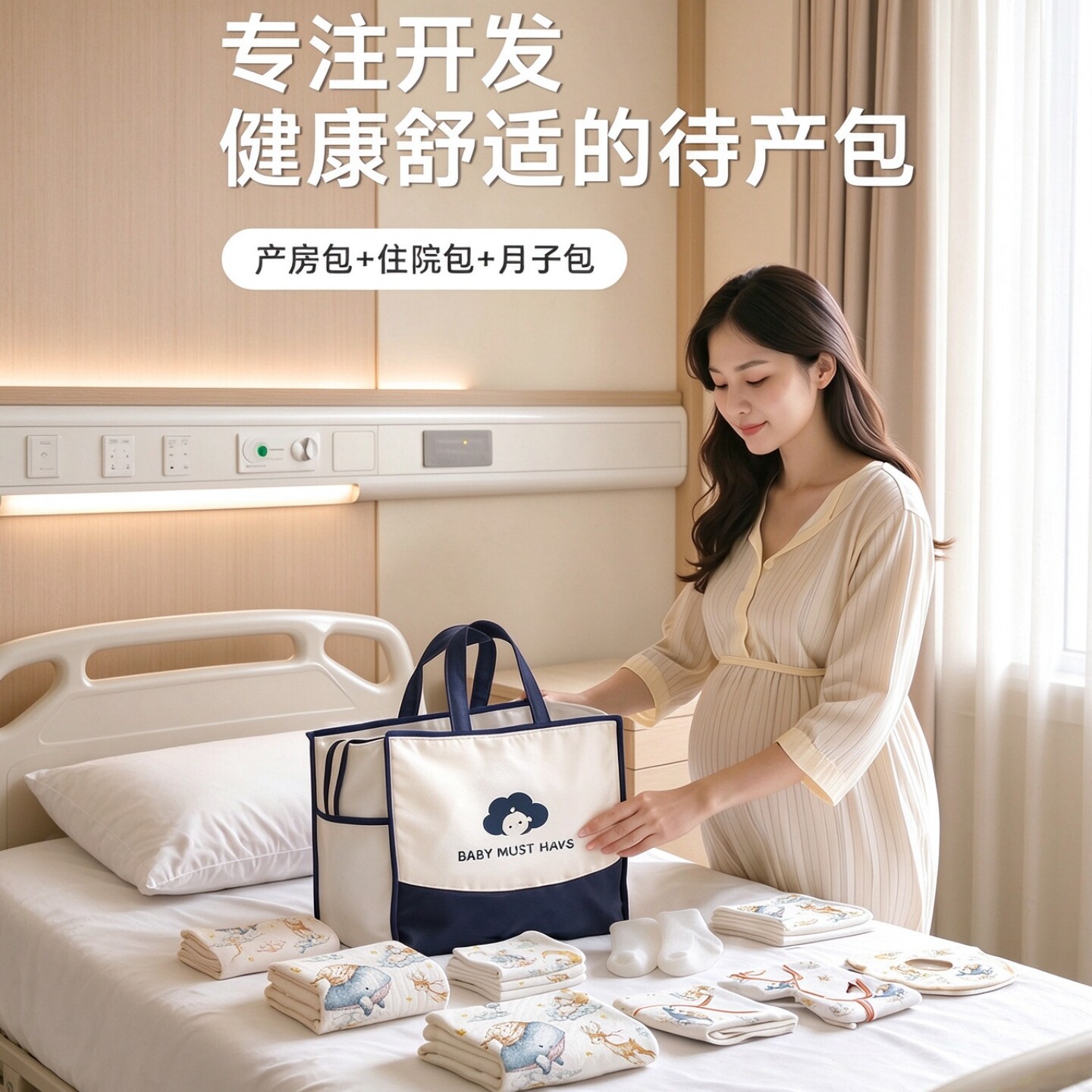 新生儿待产包全套17件母婴A 类纯棉婴儿衣服礼盒产妇入院实用套装