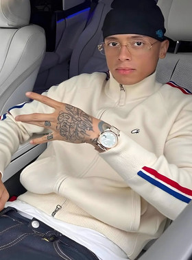 Corteiz拉链针织衫夹克毛衣外套欧美明星同款UKDRIPDRILL休闲嘻哈