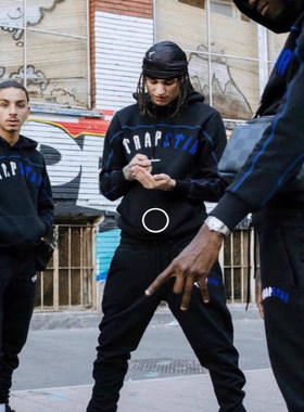 Trapstar薄绒卫衣套装保暖欧美明星同款UKDRIPDRILL运动嘻哈说唱