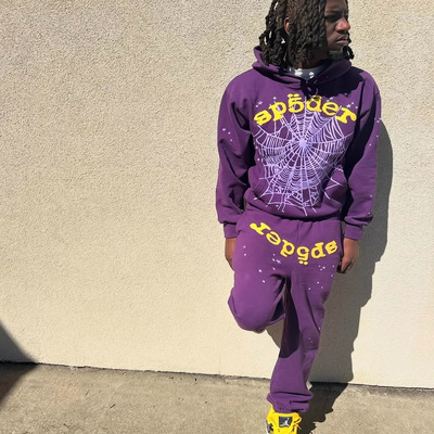 Sp5der高定新面料卫衣套装宽松