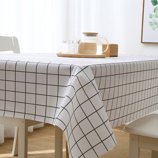 加厚一次性桌布防水防油污免洗北欧格子长桌餐桌布PEVA台布餐桌垫