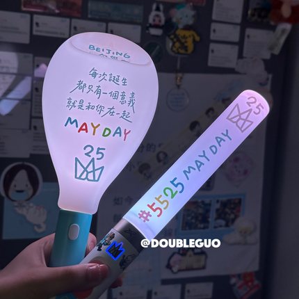 DoubleGuo 5525五月天水晶贴纸透明荧光棒装饰mayday文字