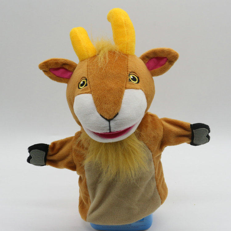 三只小山羊公爷手偶嘴巴能动大号动物公仔毛绒玩具游戏讲故事道具