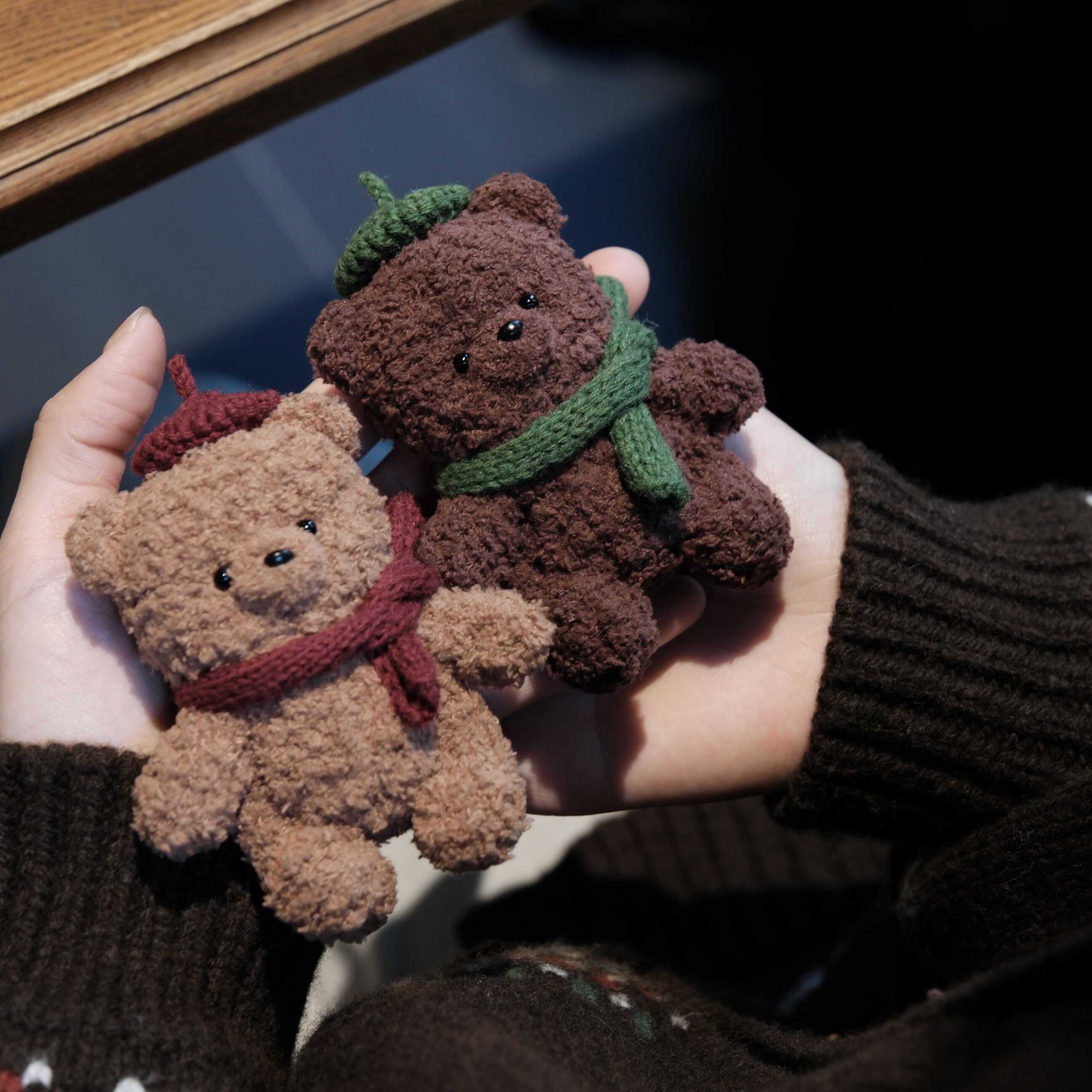 毛线自制小熊仔玩偶手工钩针编织