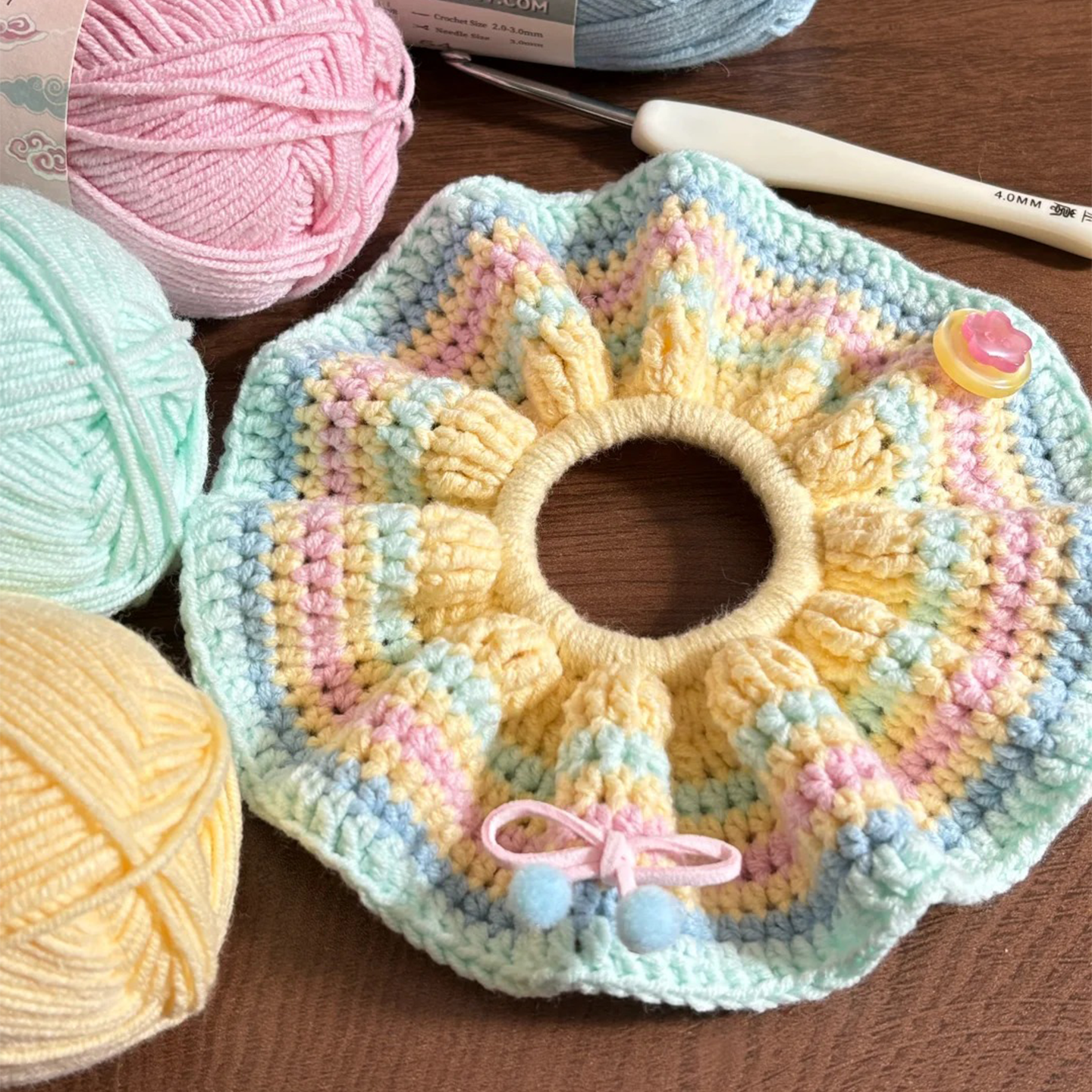 春日活力发圈手工钩织小清新配色百搭精致送朋友DIY材料包,服饰配件/皮带/帽子/围巾,DIY编织材料包,淘宝优惠券,粉丝福利购,淘宝优惠卷