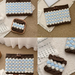 海盐拿铁iPad耳机收纳包手工钩织实用创意送朋友礼物DIY材料包