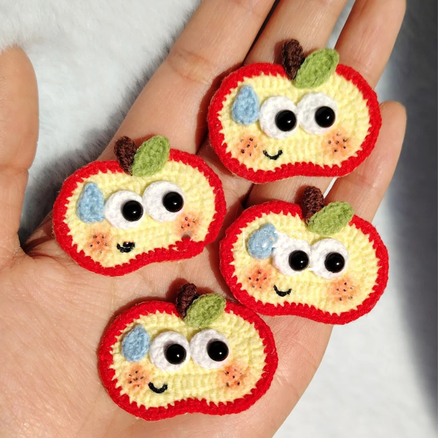 可爱苹果发夹手工钩织小女孩发饰可爱宝妈手作送朋友DIY材料包,服饰配件/皮带/帽子/围巾,DIY编织材料包,淘宝优惠券,粉丝福利购,淘宝优惠卷