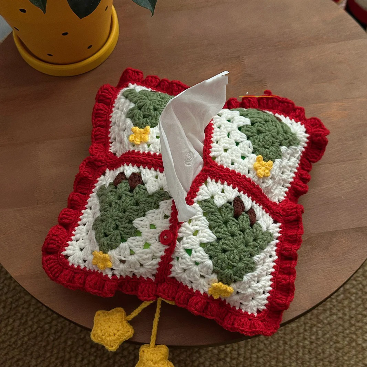 圣诞风纸巾包手工钩织祖母格毛线纸巾包节日氛围感实用DIY材料包,服饰配件/皮带/帽子/围巾,DIY编织材料包,淘宝优惠券,粉丝福利购,淘宝优惠卷