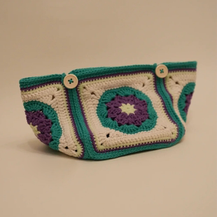 祖母格子纸巾盒手工钩织毛线编织可爱实用送朋友礼物DIY材料包