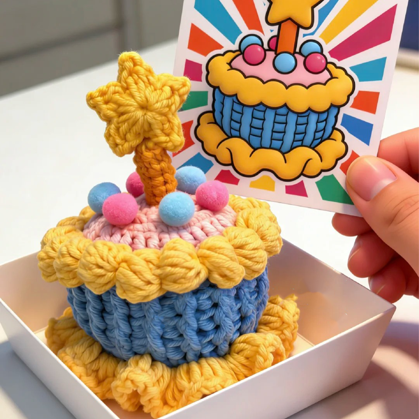 迷你多巴胺生日蛋糕玩偶手工钩织毛线编织可爱送小朋友DIY材料包,服饰配件/皮带/帽子/围巾,DIY编织材料包,淘宝优惠券,粉丝福利购,淘宝优惠卷