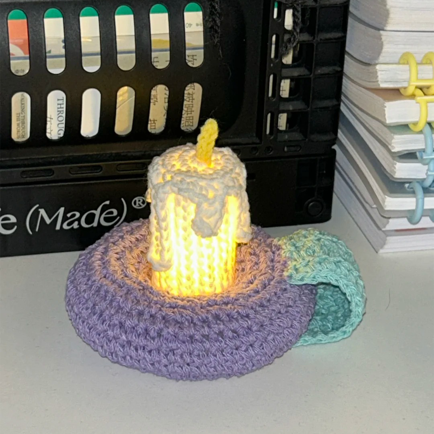 发光的烛台手工钩织摆件创意精致小夜灯送朋友DIY材料包,服饰配件/皮带/帽子/围巾,DIY编织材料包,淘宝优惠券,粉丝福利购,淘宝优惠卷
