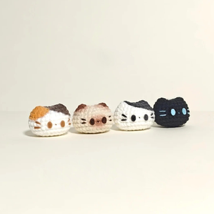 迷你猫猫头物料手工钩织毛线编织可爱实用送朋友礼物DIY材料包