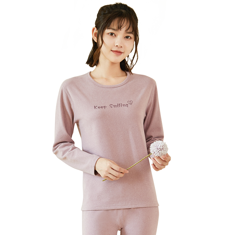 少女秋衣秋裤女德绒薄款保暖内衣套装初中高中学生打底棉毛衫加厚