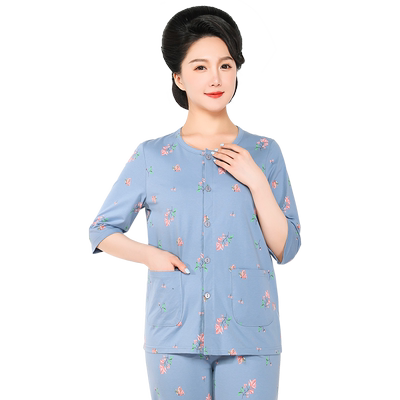 雅鹿女士纯棉开衫睡衣家居服