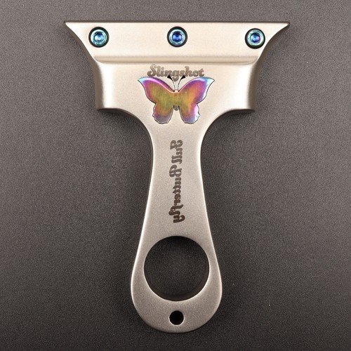 不锈钢蝴蝶弹弓无弓门过顶打法扁皮筋高精度弹弓越南弓