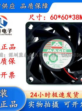 原装永立MGT6024XB-W38 6038 DC12V/24V变频器双滚珠散热风扇6cm