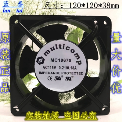 原装 multicomp MC19679 AC115V 0.21/0.18A 12038 12CM 金属风机