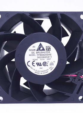 台达DELTA FFB0824SHE 8CM 8038 8CM 24V 0.51A 变频器散热风扇