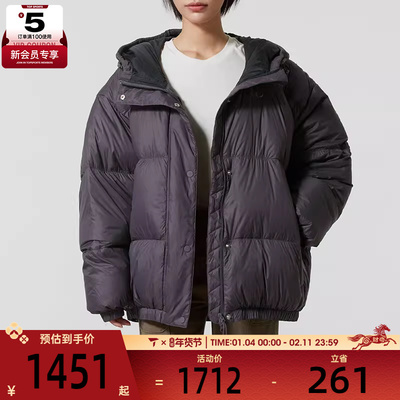 adidas阿迪达斯三叶草女子运动休闲保暖连帽羽绒服外套KG4914