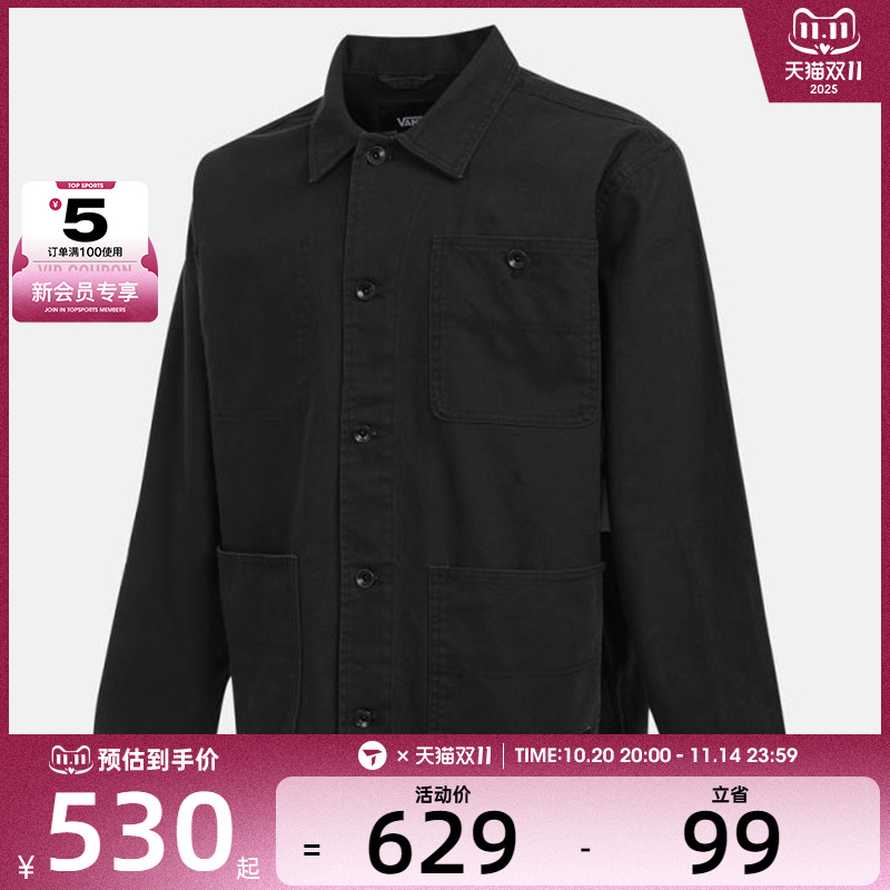VANS范斯男子Drill Chore Canvas运动夹克外套VN000KV1BLK