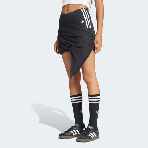 尖货丨JENNIE联名adidas阿迪达斯三叶草女子裹身休闲半身裙LD8930