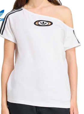 adidas阿迪达斯三叶草女子OFFSHOULDER运动休闲短袖T恤KC8795