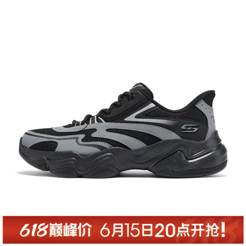 【TOP】SKECHERS斯凯奇男鞋DLITES BOBS运动休闲鞋118332-BKGY