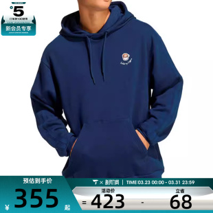 adidas阿迪达斯男子深蓝色运动休闲宽松连帽套头衫卫衣JZ5065