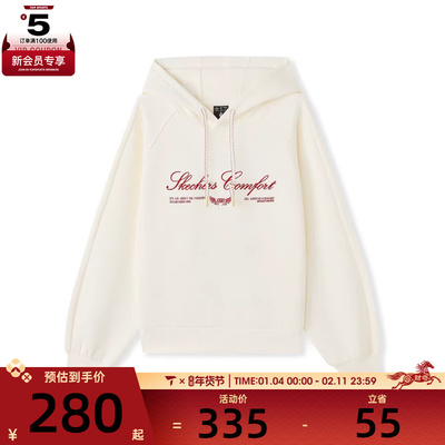 马年系列丨SKECHERS斯凯奇女子运动休闲套头衫卫衣L126W006-01B4