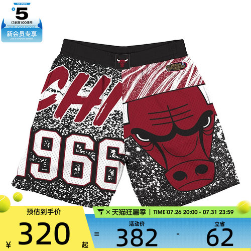 Mitchell&ness男子CHICAGO BULLS Jumbotron Mesh t运动短裤