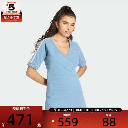 adidas阿迪达斯三叶草女子DENIM DRESS运动休闲连衣裙KZ5056