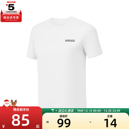 SKECHERS斯凯奇女子运动休闲短袖T恤P225W149-0019