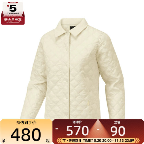 滔搏丨SKECHERS斯凯奇女子运动休闲棉服外套P426W109-001J