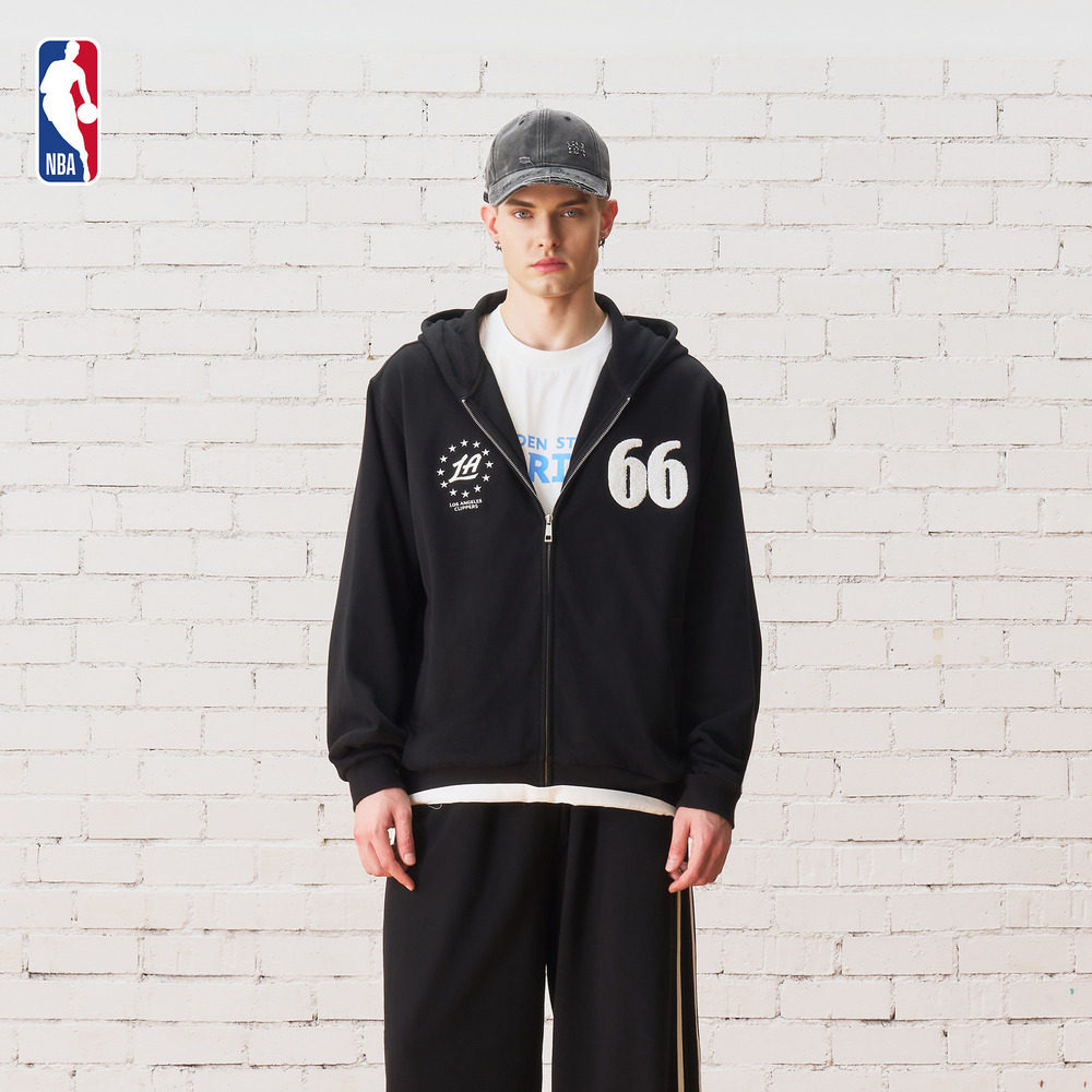 【尖货】NBA中性款快船球队外套针织连帽运动休闲卫衣