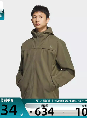 adidas阿迪达斯男子运动训练休闲梭织连帽夹克外套KA1305
