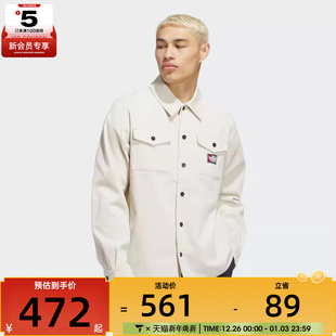 adidas阿迪达斯三叶草男子灯芯绒运动休闲长袖 JX5443 衬衫