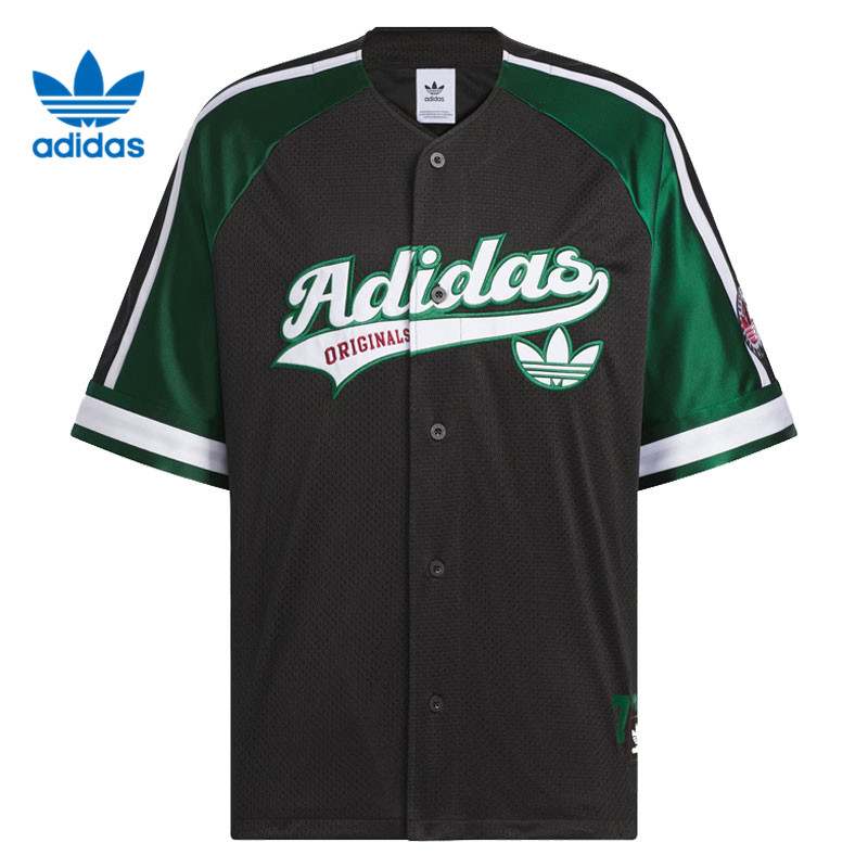 adidas阿迪达斯三叶草男子运动休闲短袖衬衫JN0767