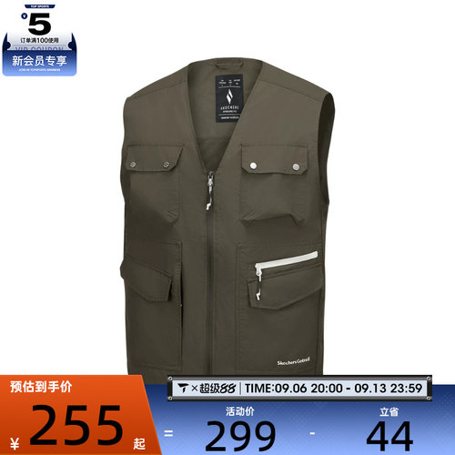 SKECHERS斯凯奇男子运动健身单马甲P125M012-00NG