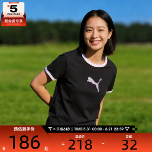 puma彪马女子背面印花运动休闲跑步短袖T恤63786501