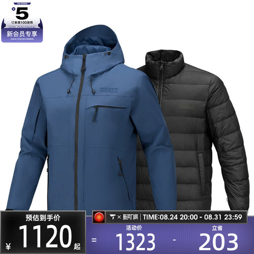 SKECHERS斯凯奇男子运动健身三合一夹克外套P425M110-00FM