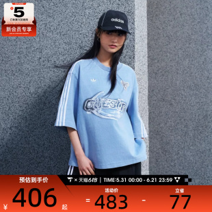 adidas阿迪达斯三叶草女子DENIM TEE运动休闲短袖T恤KZ5011