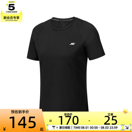 SKECHERS斯凯奇女子运动休闲短袖T恤P226W073-0018