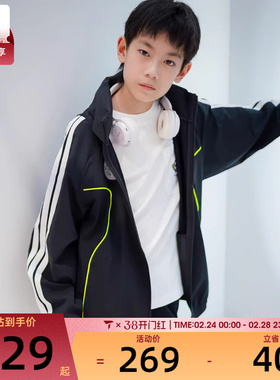 adidas阿迪达斯大童JK BTS WV运动健身连帽夹克外套KC2543
