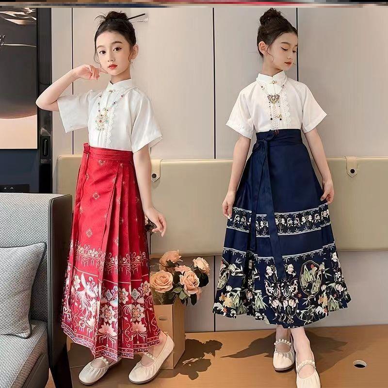 搭配马面裙的鞋子儿童女童白色小皮鞋软皮软底豆豆鞋2023新款韩版